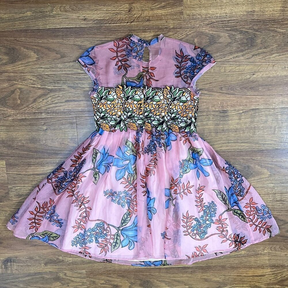 Pinko floral dress with lace overlay - Picture 2 of 4